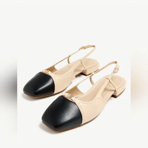 Sam Edelman Black and Cream Flats